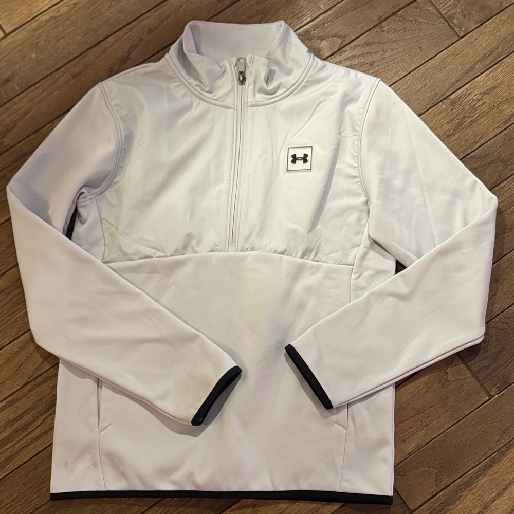 Youth Under Armour Light Gray Quarter-Zip Pullover
